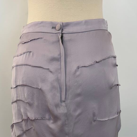 Yves Saint Laurent YSL Flower Silk Skirt Applique Lilac | Size 38 (US 6) NWT - Picture 8 of 15